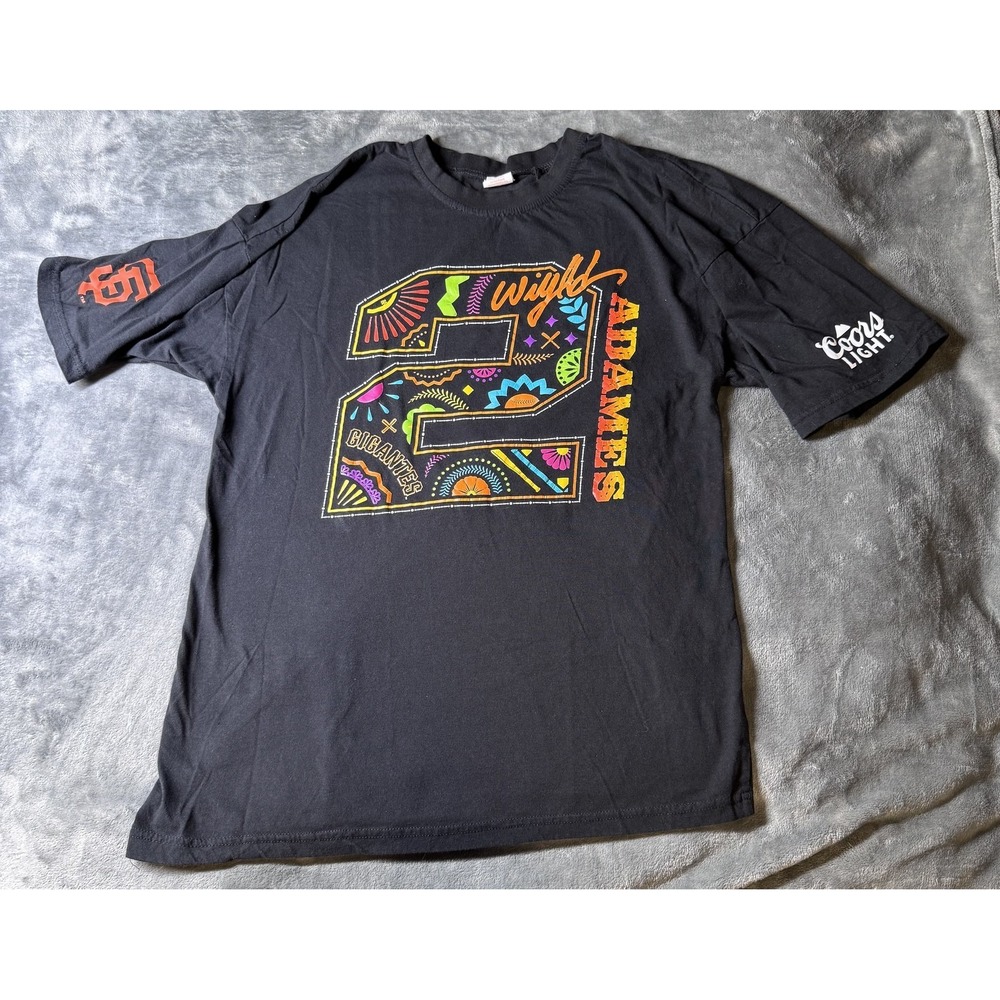 San Francisco Giants Shirt Mens M Black MLB Baseball‎ Adames 2 Gigantes Tee SGA